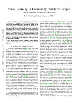 Social Learning in Community Structured Graphs