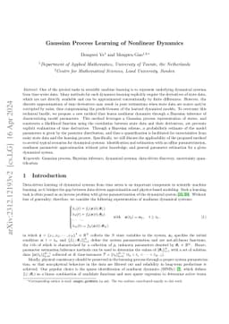 Gaussian process learning of nonlinear dynamics