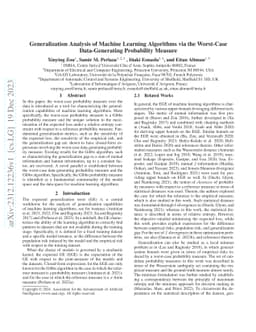 Generalization Analysis of Machine Learning Algorithms via the
  Worst-Case Data-Generating Probability Measure