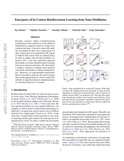 Emergence of In-Context Reinforcement Learning from Noise Distillation