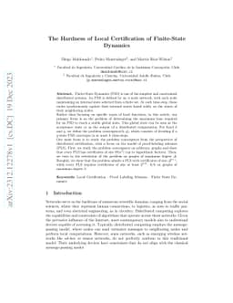 The Hardness of Local Certification of Finite-State Dynamics