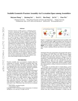 Scalable Geometric Fracture Assembly via Co-creation Space among
  Assemblers