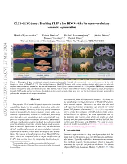 CLIP-DINOiser: Teaching CLIP a few DINO tricks for open-vocabulary
  semantic segmentation