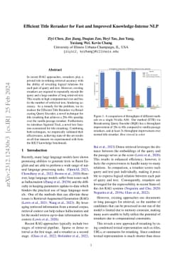 Efficient Title Reranker for Fast and Improved Knowledge-Intense NLP