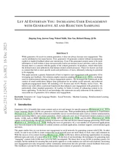 Let AI Entertain You: Increasing User Engagement with Generative AI and
  Rejection Sampling