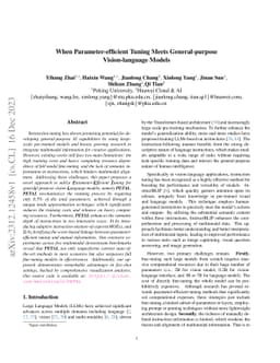 When Parameter-efficient Tuning Meets General-purpose Vision-language
  Models