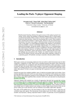 Leading the Pack: N-player Opponent Shaping