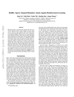 BadRL: Sparse Targeted Backdoor Attack Against Reinforcement Learning