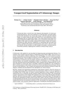 Unsupervised Segmentation of Colonoscopy Images