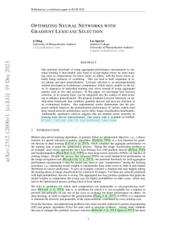 Optimizing Neural Networks with Gradient Lexicase Selection