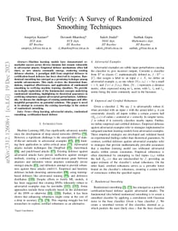 Trust, But Verify: A Survey of Randomized Smoothing Techniques