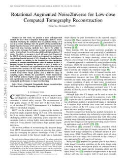 Rotational Augmented Noise2Inverse for Low-dose Computed Tomography
  Reconstruction