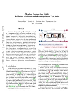 Misalign, Contrast then Distill: Rethinking Misalignments in
  Language-Image Pretraining