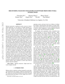 Discovering Malicious Signatures in Software from Structural
  Interactions