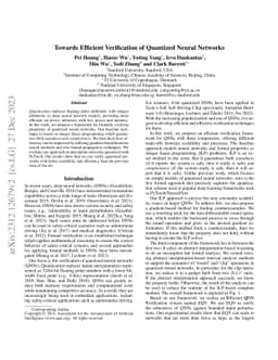 Towards Efficient Verification of Quantized Neural Networks