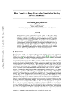 How Good Are Deep Generative Models for Solving Inverse Problems?