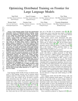 Optimizing Distributed Training on Frontier for Large Language Models
