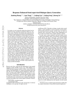 Response Enhanced Semi-supervised Dialogue Query Generation