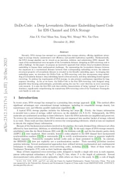 DoDo-Code: a Deep Levenshtein Distance Embedding-based Code for IDS
  Channel and DNA Storage