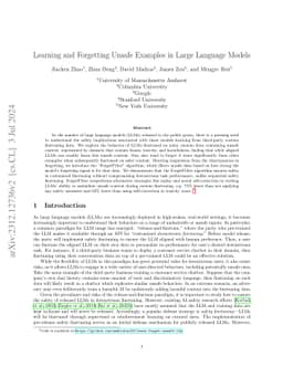 Learning and Forgetting Unsafe Examples in Large Language Models