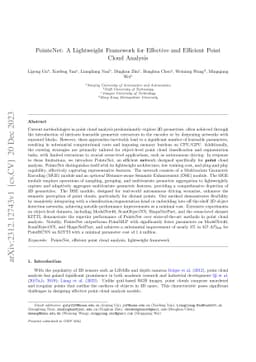 PointeNet: A Lightweight Framework for Effective and Efficient Point
  Cloud Analysis