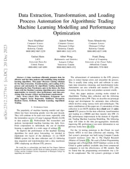 Data Extraction, Transformation, and Loading Process Automation for
  Algorithmic Trading Machine Learning Modelling and Performance Optimization