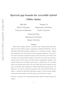 Spectral gap bounds for reversible hybrid Gibbs chains