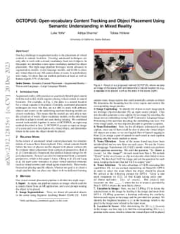 OCTOPUS: Open-vocabulary Content Tracking and Object Placement Using
  Semantic Understanding in Mixed Reality
