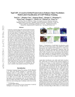 TagCLIP: A Local-to-Global Framework to Enhance Open-Vocabulary
  Multi-Label Classification of CLIP Without Training