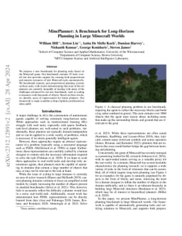 MinePlanner: A Benchmark for Long-Horizon Planning in Large Minecraft
  Worlds