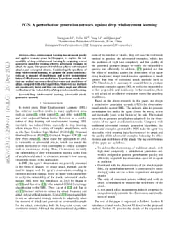 PGN: A perturbation generation network against deep reinforcement
  learning