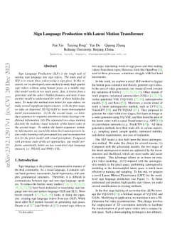 Sign Language Production with Latent Motion Transformer