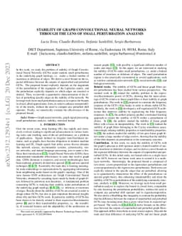Stability of Graph Convolutional Neural Networks through the lens of
  small perturbation analysis