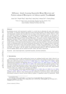 D3Former: Jointly Learning Repeatable Dense Detectors and
  Feature-enhanced Descriptors via Saliency-guided Transformer