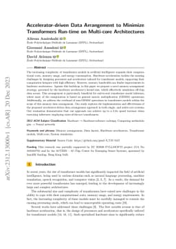 Accelerator-driven Data Arrangement to Minimize Transformers Run-time on
  Multi-core Architectures