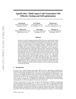 AgentCoder: Multi-Agent-based Code Generation with Iterative Testing and
  Optimisation