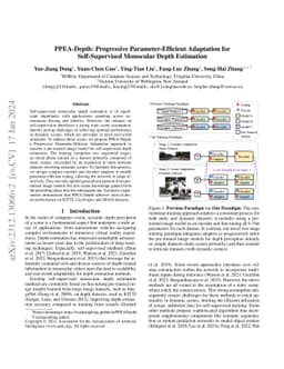PPEA-Depth: Progressive Parameter-Efficient Adaptation for
  Self-Supervised Monocular Depth Estimation