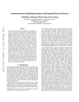 Continuous-time Graph Representation with Sequential Survival Process