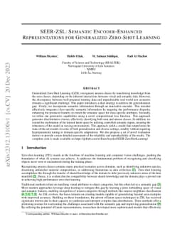 SEER-ZSL: Semantic Encoder-Enhanced Representations for Generalized Zero-Shot Learning