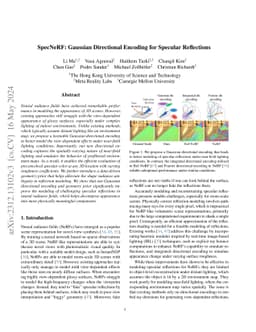 SpecNeRF: Gaussian Directional Encoding for Specular Reflections