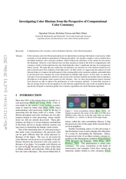 Investigating Color Illusions from the Perspective of Computational
  Color Constancy