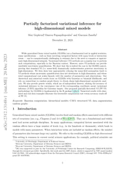 Partially factorized variational inference for high-dimensional mixed
  models