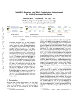 StableKD: Breaking Inter-block Optimization Entanglement for Stable
  Knowledge Distillation