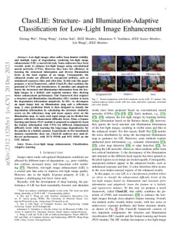 ClassLIE: Structure- and Illumination-Adaptive Classification for
  Low-Light Image Enhancement