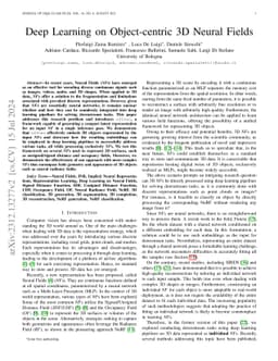 Deep Learning on Object-centric 3D Neural Fields
