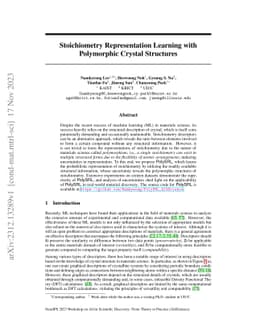 Stoichiometry Representation Learning with Polymorphic Crystal
  Structures