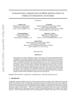 Longitudinal prediction of DNA methylation to forecast epigenetic
  outcomes
