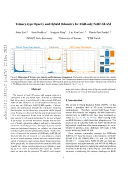 Ternary-type Opacity and Hybrid Odometry for RGB-only NeRF-SLAM