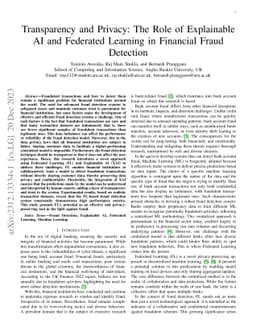 Transparency and Privacy: The Role of Explainable AI and Federated
  Learning in Financial Fraud Detection