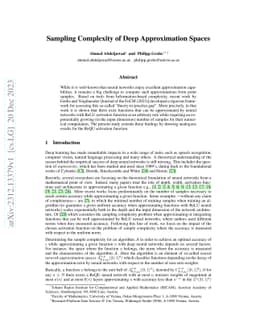 Sampling Complexity of Deep Approximation Spaces